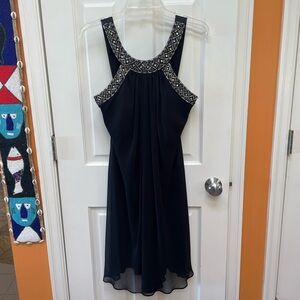 JS Boutique Black Dress with Silver Embellishments